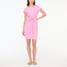 J. Crew Dress Medium Pink Knit Tie-Waist Mini 100% Cotton CI193 Spring 2025