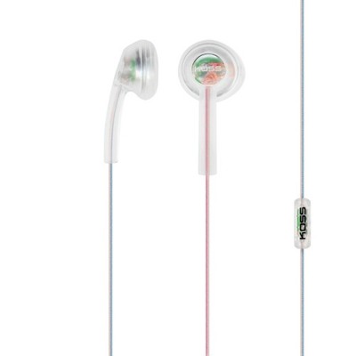 Koss CL/3i Clear Retro 90s Style Earbuds, Microphone, Wired In-Ear Bud,
