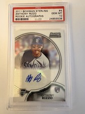 2011 Bowman Sterling Anthony Rizzo Rookie Autographs #4 PSA 10 GEM MINT RC