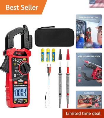 True RMS Digital Clamp Meter with NCV & Flashlight - 4000 Counts Precision