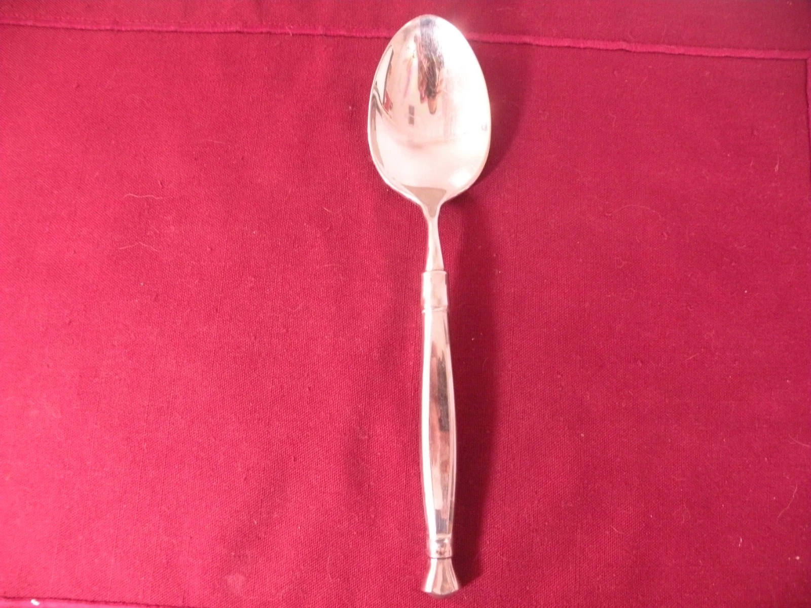 Oneida ACT I Glossy Stainless Solid Serving Spoon Heirloom Cube Flatware 8 5/8"