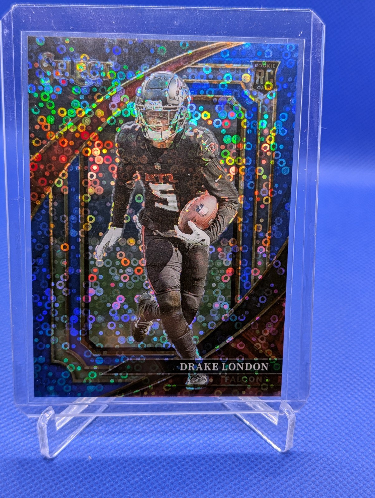 2022 Panini Select /25 Drake London Rookie Blue Disco Prizm 356 Falcons Rookie