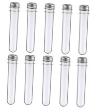 10 Pack 40ml Clear Plastic Test Tubes with Screw Caps Multi- Purpose Plastic