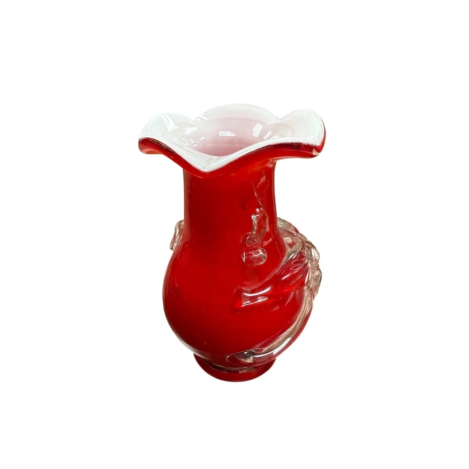 Murano Glass  Red Vase from Italy 1950s - Image 2 of 4