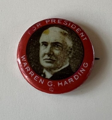 Warren G Harding Button Pin 1920 Presidential Election 5/8''