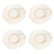 4 Pcs Miniature Doll Straw Hats, Size XXL, 6 Inches for Dollhouse DIY Craft