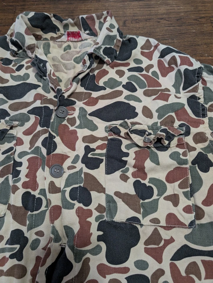 Camisa militar vintage SEAWAY Storm-Pruf para hombre S/M manga larga camuflada caza años 60 Foto 2 de 4