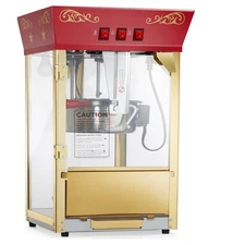 Movie Theater Popcorn Machine Vintage Countertop Popper w/ 10 oz Kettle - Red