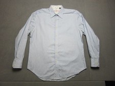 Robert Graham Shirt Mens XL Blue Striped Polka Dot Flip Cuff Long Sleeve