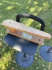 Vintage Dual Sided Wooden Sleeve Ironing Board Folk ART DECOR 