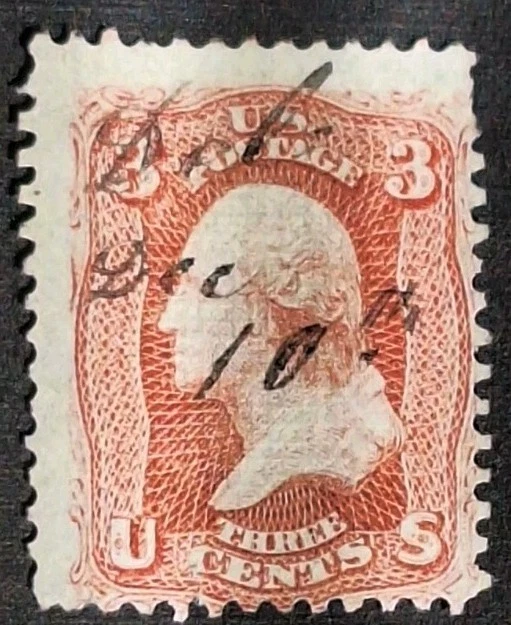 米国アンティーク切手 1861年 使用済 ジョージ・ワシントン 3￠切手