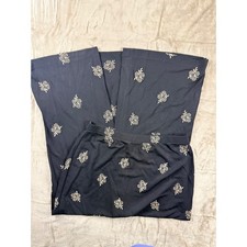 Vintage Casual Corner Black Floral Straight Maxi Skirt 90s Cottagecore Office
