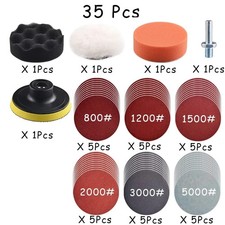 35pcs Car Headlight Restoration Kit 3in 75mm Sanding Pads Waxing Polishing 35pcs Car Headlight Restoration Kit 3in 75mm Sanding Pads Waxing Polishing