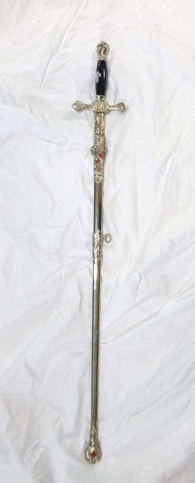 Vtg Masonic Knights Templar Ceremonial Dress Sword Cross Hilt M C Lilley & Co