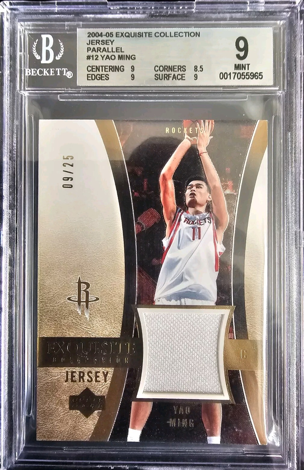 2004-05 Upper Deck Exquisite Collection - Jersey #12-J Yao Ming /25 BGS 9 POP 1