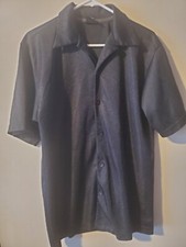 Vintage Atomic Lounge Bowling Shirt Mens Medium Black 90s Made in USA