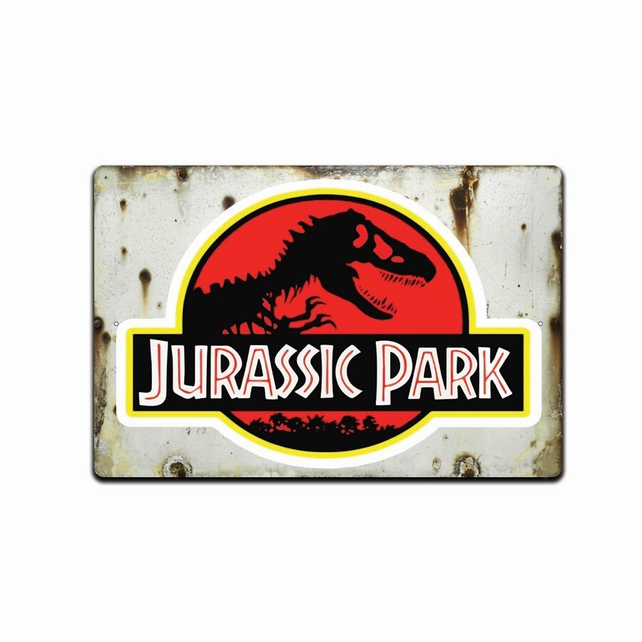 Jurassic Park Vintage Rustic Looking Aluminum Metal Sign 8x12 In