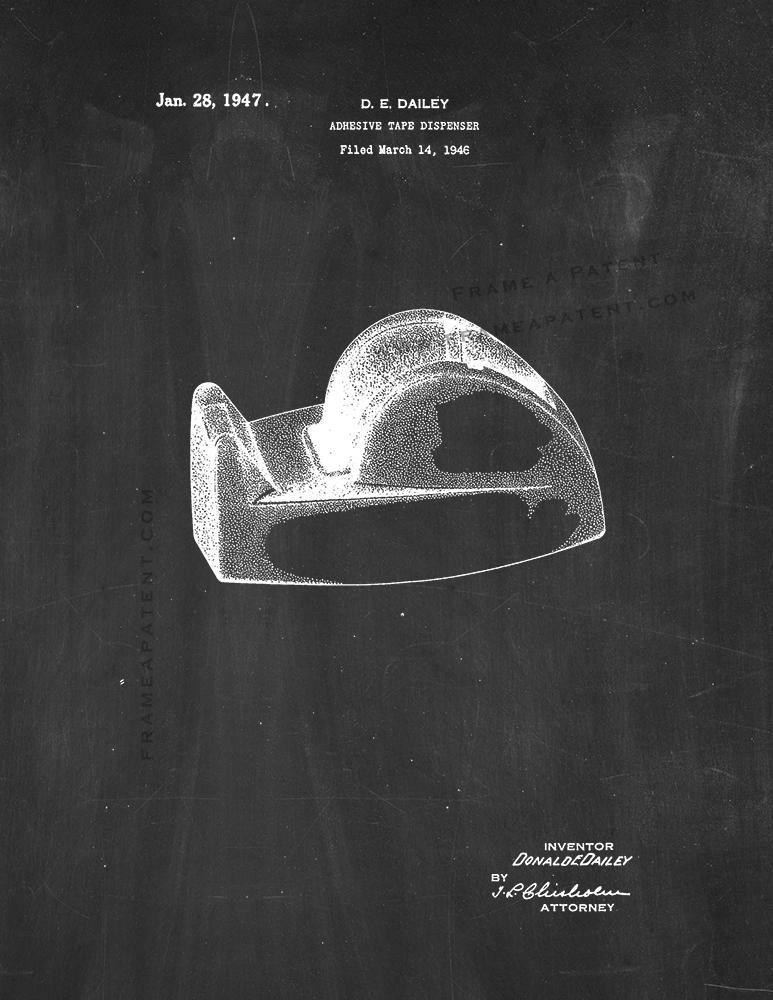 Adhesive Tape Dispenser Patent Print Chalkboard-image