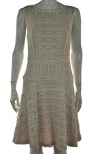 NEW Vince Camuto Womens Size S White Beige Sheath Knee Length Sleeveless