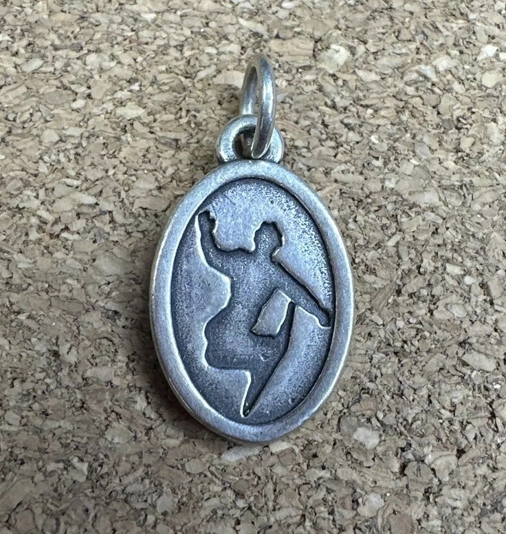 Sterling Silver Snowboarding Charm Marked SJC - Main Image