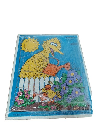 Rompecabezas de colección 1988 bandeja de madera Playskool Sesame Street Big Bird 315-20 - Imagen 2 de 5