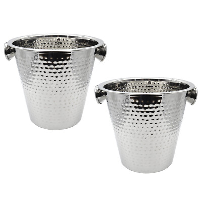 2x Sektkühler Flaschenkühler Edelstahl Weinkühler Champagnerkühler Sektkübel