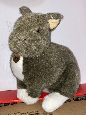 Vintage Bunny Rabbit Plush 1990 Dakin Stuffed Brown & White 13  Realistic