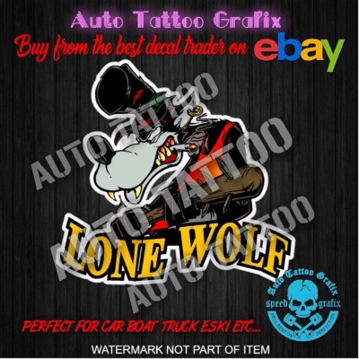 LONE WOLF DECAL STICKER COOL VINTAGE RETRO AMERICANA HOT ROD RAT ROD STICKERS