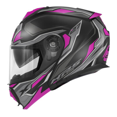Casco Modular GIVI Sector Lady Negro Titanio Fucsia ECE
