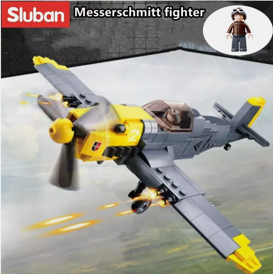 Military MOC WW2 BF-109 Fighter Aircraft Building Blocks Bricks Models Kids Toy - Image 4 of 4