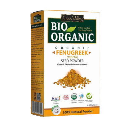 Indus Valley Organic Fenugreek Powder Glowing Skin Hair Growth Digestion - 100g