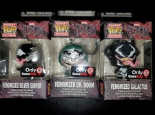 MARVEL VENOMIZED FANTÁSTICO 4 FUNKO BOLSILLO POP! Dr. Doom Galactus y Silver Surfer