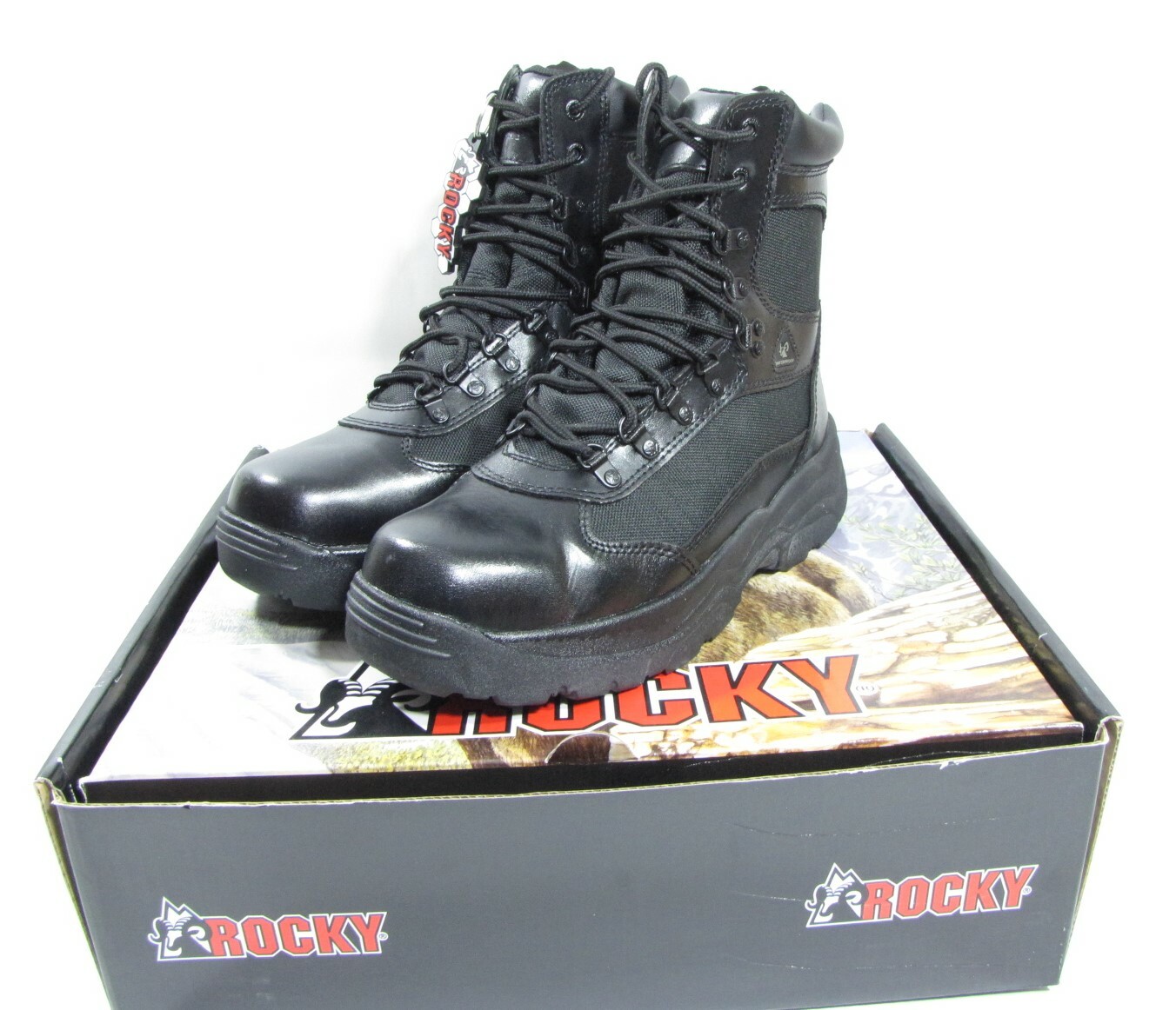 New Rocky Fort Hood 2049 Waterproof 8u0026#034; Tactical Boots Leather u0026amp;  Nylon Sz 6-9.5 | eBay