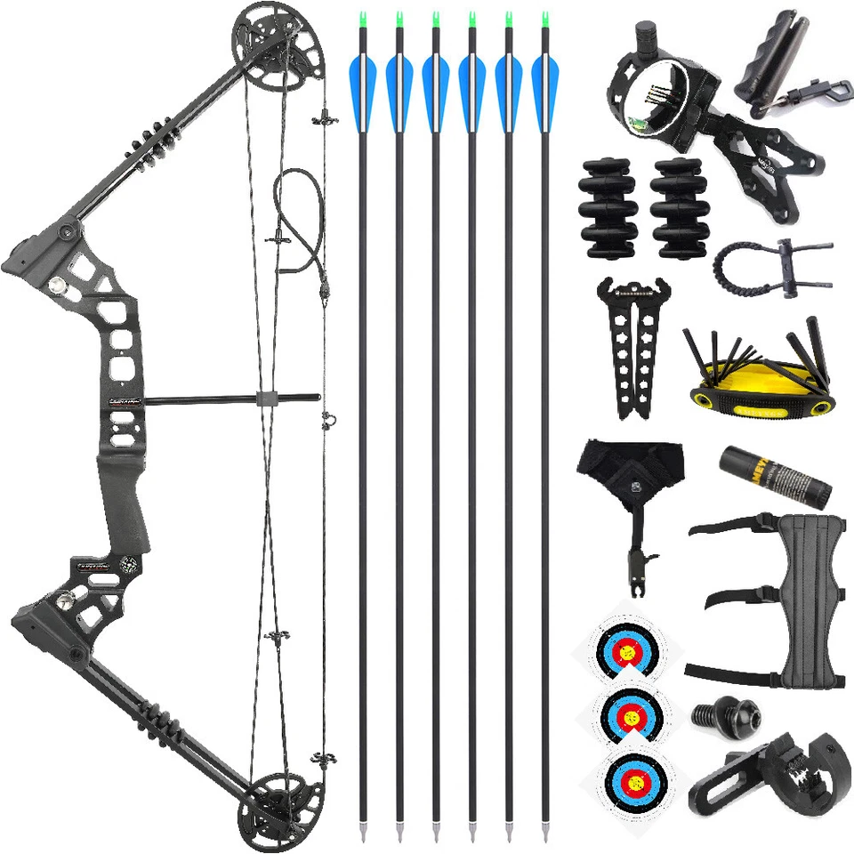 X8 Compound Bow Set 20-70lb Adjustable 320FPS Arrow Archery Hunting Target Shoot - Image 2 of 4