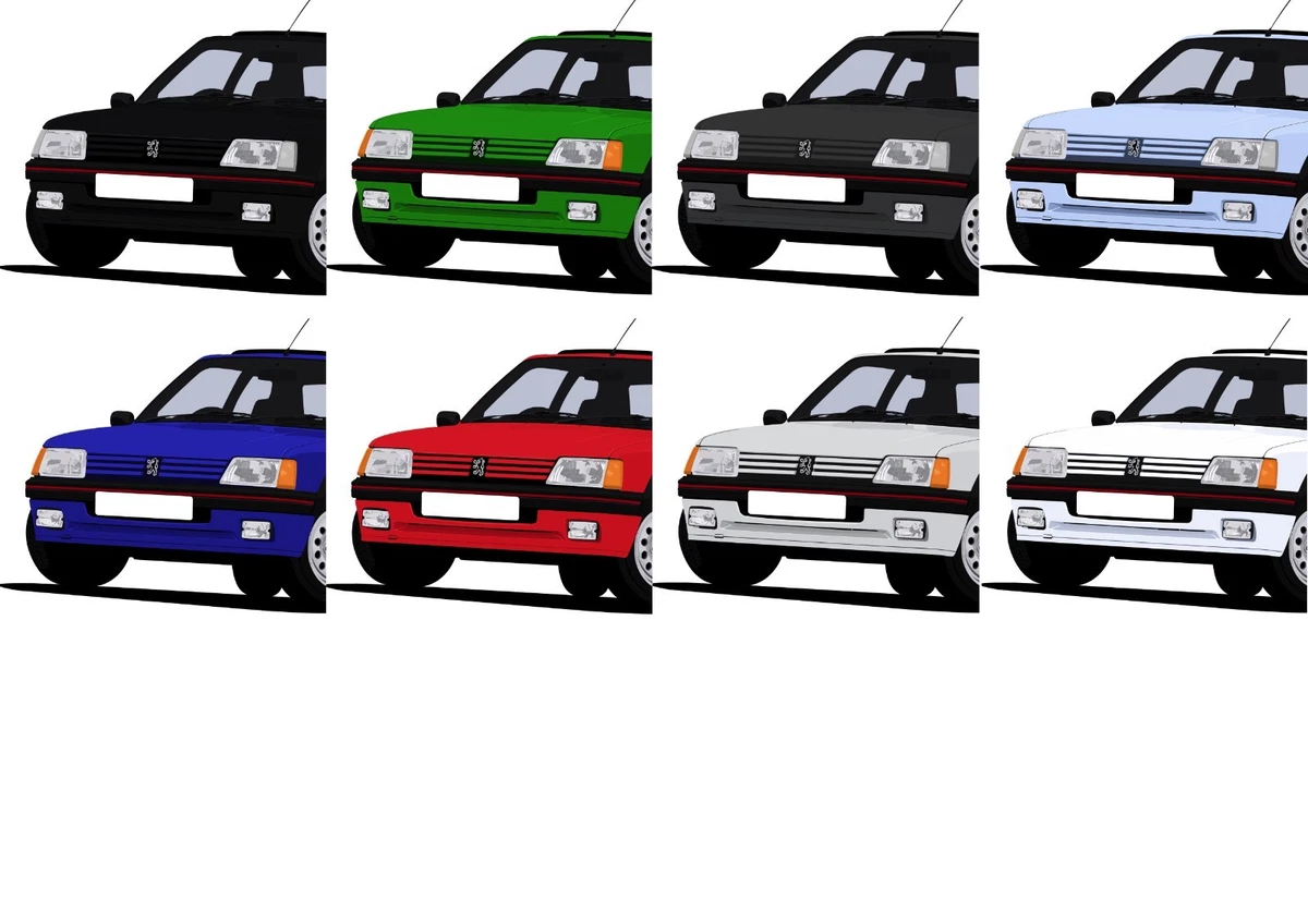 205 GTI 1.6 CAR ART T SHIRT. PERSONALISE IT eBay