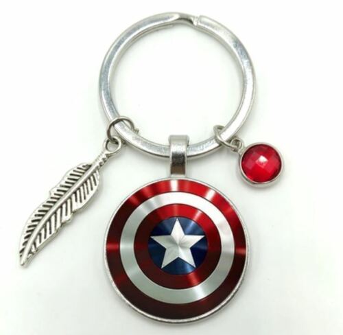 CAPTAIN AMERICA Shield Logo Key Chain Ring Fob Pendant Car Home Office Present** - Picture 10 of 17