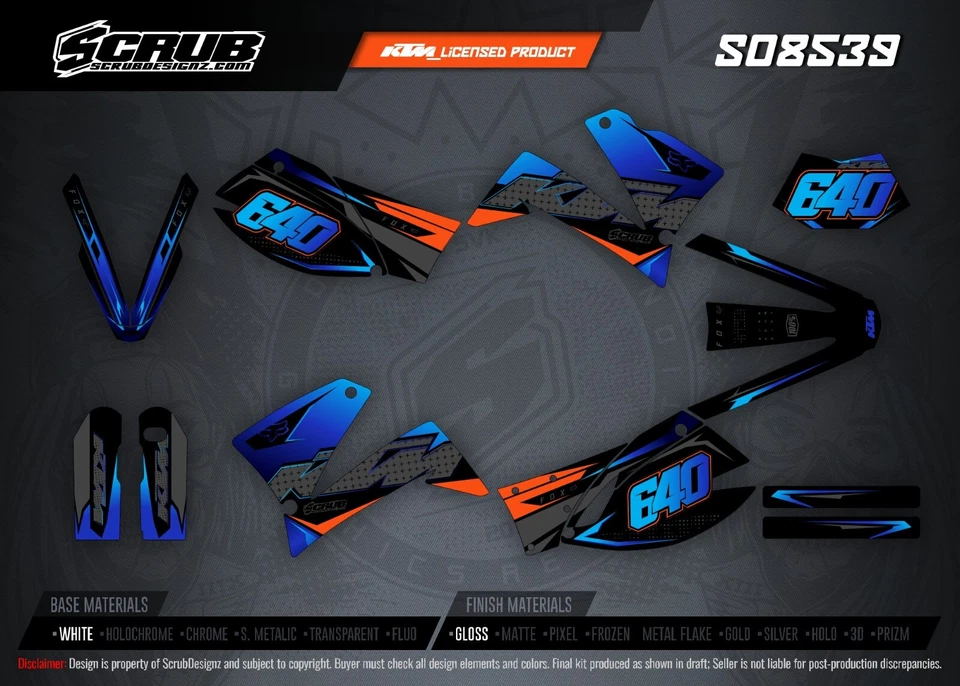 Plásticos + Gráficos KTM LC4 SMC 620-660 1999-2004 LED Luz Trasera incluida Foto 3 de 4