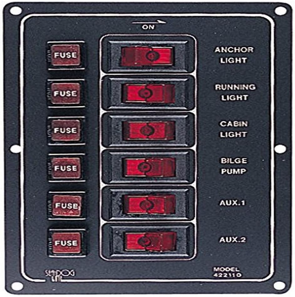 Sea-Dog 422110-1 Aluminum Vertical DC Switch Panel, 6 Switches | eBay