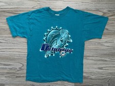 Vintage NFL Miami Dolphins Pro Player Big Print T-Shirt Mens L 90s Football USA