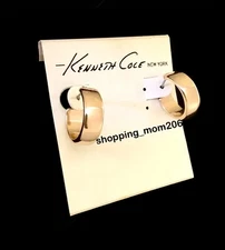 Kenneth Cole Gold Tone Small Hoop Earrings
