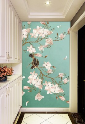 3D Flower Branch Bird G17006 Wallpaper Wall Murals Removable Self-adhesive Honey