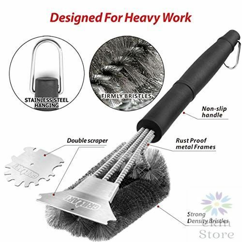 Grill Brush Scraper 18 Inch Universal Fit BBQ Grill Accessories Wire Bristle - Picture 4 of 12