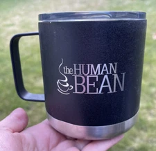 The Human Bean Idaho Coffee Fifty/Fifty 15oz Insulated Camp Cup w/ Lid Black