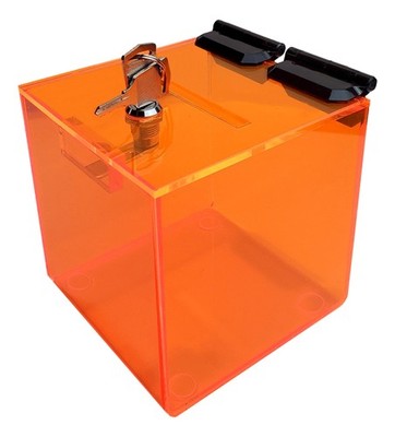 T'z Tagz Neon Color Variation Acrylic Locking Donation, Ballot, Suggestion Box