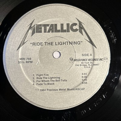 1984 METALLICA Album RIDE THE LIGHTNING Vinyl ***COMPLETE!! Lp 1ST