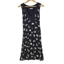 Bracewell Dress Womens 0 Au 6 Black Butterfly Sleeveless Fit Flare Midi 135233