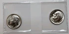 1962 P & D Roosevelt Dime 2 Coin Set US Mint 90% Silver 10C Coin Unc