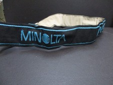 Minolta Black Camera Strap with Blue Embroidered Logo Adjustable Vintage 1980's