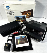 Vintage Minolta Instant Pro Camera Close-Up Lens Accessory Strap Manual Box Read