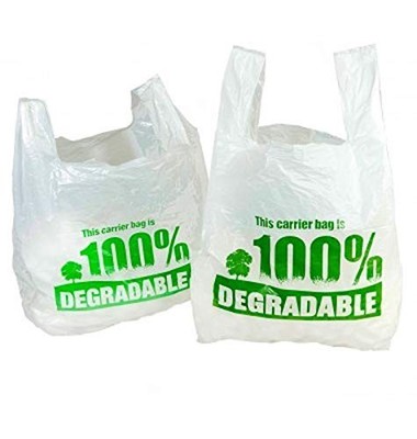 - weiße Weste Tragetaschen 100% abbaubar - groß 13 x 19 x 23'' - Öko